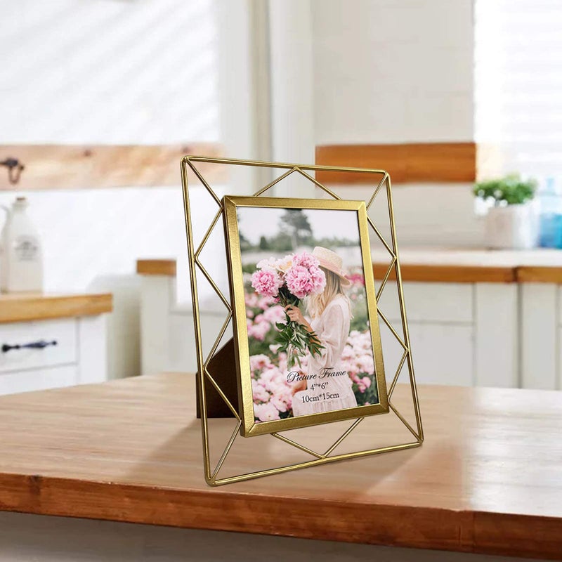 SPEPLA 4x6 Metal Picture Frames for Tabletop or Wall Mounting Display  2 Pack 6 x 4 Photo Frame - Image 3
